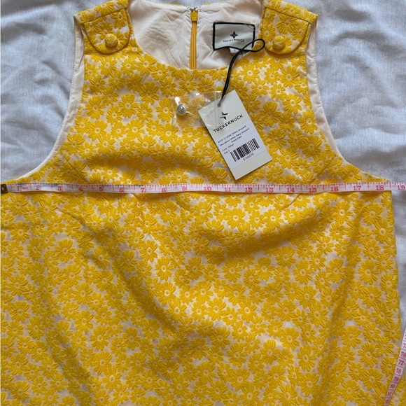 Tuckernuck yellow daisy jacquard grace dress- small NWT (retail $198) heritage - Picture 5 of 8